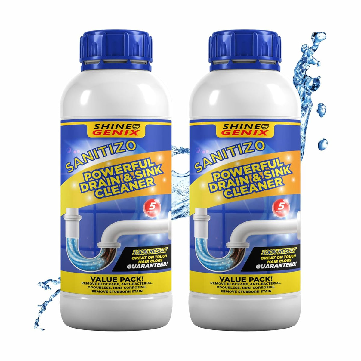 Sanitizo Powerful Drain & Sink Cleaner Powder 100 ML Each (Pack of 4)
