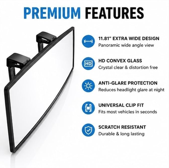 Universal Wide Angle Rear View Mirror